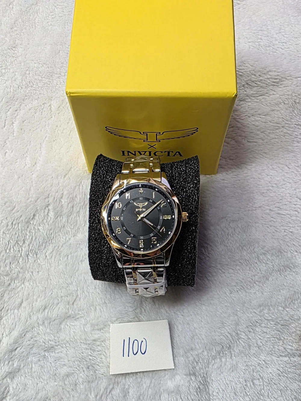 Invicta Two-Tone Gold & Silver Black Dial Watch 69024 41mm